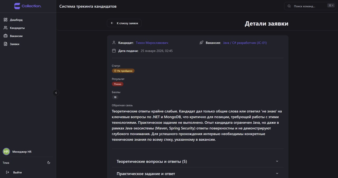 Трекинг кандидатов с помощью AI